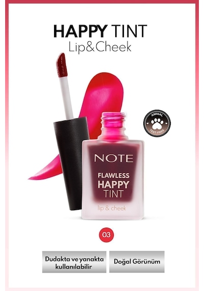 Happy Tint Dudak Ve Yanak Likit Allık - 02 Wild Cherry - Mor Diğer