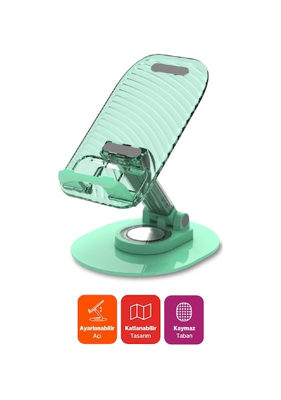Polosmart Psm143 Telefon Tablet Standı 60 Ayarlanabilir 1000g Taşıma Kapasiteli Yeşil