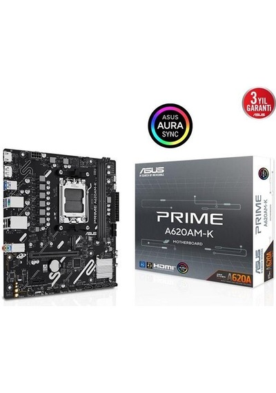 Asus Prıme A620am-k Ddr5 Hdmı-dp Pcıe 4.0 Am5 Matx