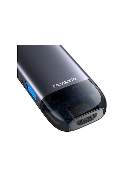 Mcdodo Hu-7420 10İn1 Type-C Gigabit Lan+Hdmı+Apple Uyumlu MacBook +Vga Çevirici Çoklayıcı Adaptör-Gri