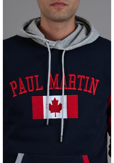 Paul Martin 3 İplik Kapşonlu Cepli Sweatshirt Lacivert