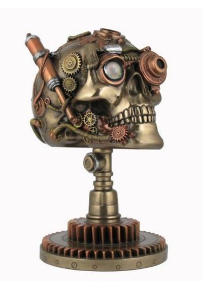 Veronese Steam Punk Ayaklı Kuru Kafa Figür 23cm