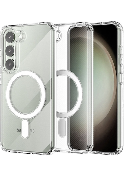 Newface Samsung Uyumlu Galaxy S23 Plus Kılıf Magneticsafe Şeffaf Silikon - Şeffaf Şeffaf