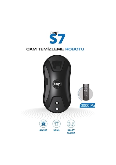 Hey+ Cam Silme Robotu Cam Temizleme Robotu Su Püskürtme Özellikli S7