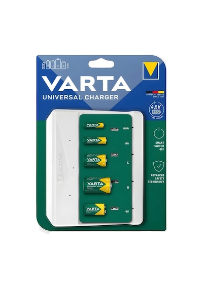 Varta 57658 Universal Charger Type-c Usb Çoklu 5'li Pil Şarj Cihazı Aa / Aaa / C / D / 9v