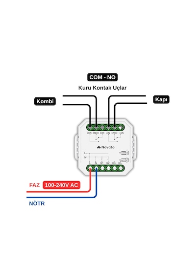 Wifi Çift Çıkışlı Kuru Kontak Modül Tuya, Smart Life Uyumlu - Wkm03