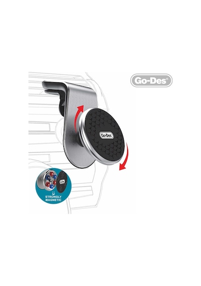 Go Des GD-HD676 L-Shaped Magnetik Araç Telefon Tutucu ZORE-221180 221180