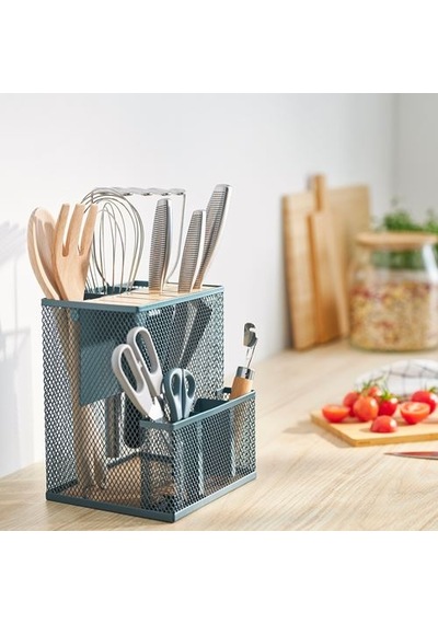 Ikea Vımpelfısk Çatal Bıçaklık, Bambu-gri-turkuaz