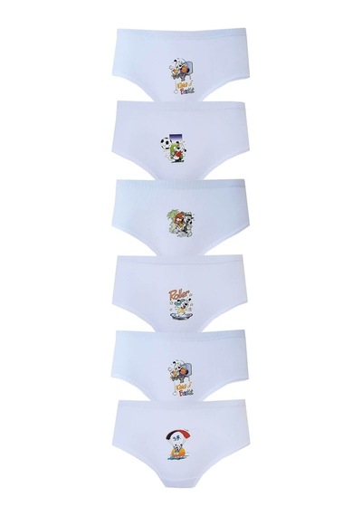 Tutku Iç Giyim 6Lı Kız Çocuk Baskılı Bato Pamuklu Slip Külot