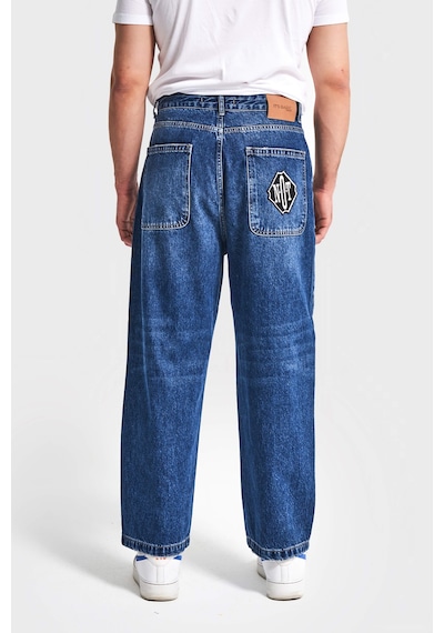 Itsbasic Erkek Koyu Mavi Renk 3w5-5 Loose Baggy Fit Bol Kesim Cep Nakış Detaylı Denim Jean Itsbasic Erkek Koyu Mavi Renk 3w5-5 Loose Baggy Fit Bol Kesim Cep Nakış Detaylı Denim Jean