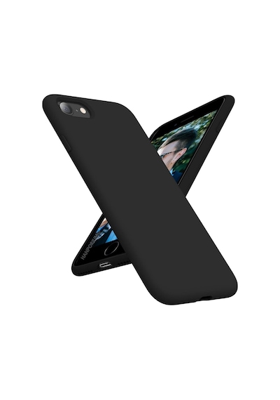 Apple iPhone Uyumlu 8  Silikon Kılıf - Pastel Renk Tonu Kamera Korumalı Esnek Kapak - Siyah