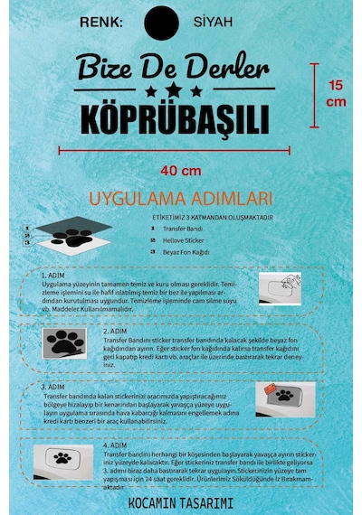 Manisa Köprübaşı Özel Araç Çıkartma Manisa Bize De Derler Köprübaşılı40x15 Cm Araç Stickerı 40 CM - Siyah