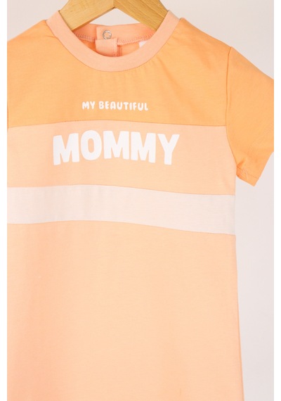Harika Kids Kız Bebe&çocuk Penye Kumaş Mommy Baskılı Tulum 001