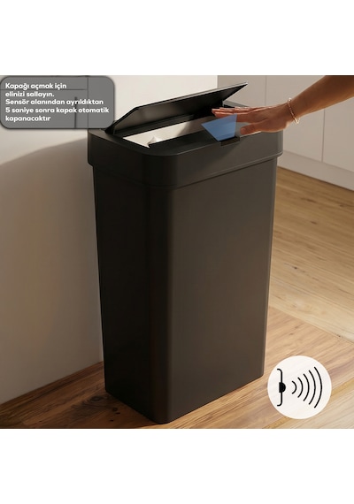 Porsima Me-05-1 Hareket Sensörlü Sessiz Kapatma Çöp Kutusu Banyo Mutfak Çöp Kovası Kapaklı Banyo Çöp Kovası 2 Adet Aa Pil Siyah 50lt Porsima Me-05-1 Hareket Sensörlü Sessiz Kapatma Çöp Kutusu Banyo Mutfak Çöp Kovası Kapaklı Banyo Çöp Kovası 2 Adet Aa Pil Siyah 50lt