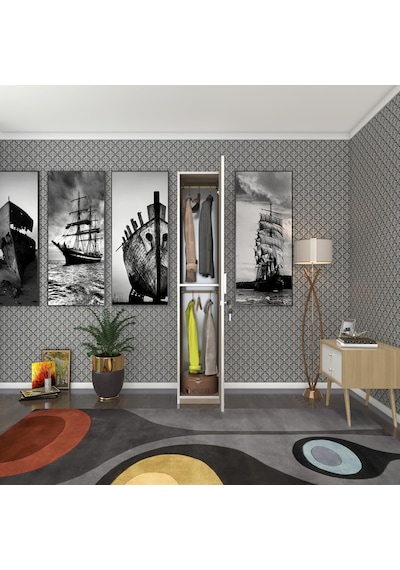 Kenzlife Kilitli Gardırop Öğrenci Dolabı Tek Kapılı Günebakan Crd 180 35 42 Gardolap Dolap Ofis