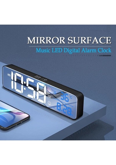Valkyrie Led Aynalı Dereceli 2400mah Dijital Duvar Masa Saati Genel