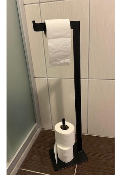 lyla concept Sağlam Siyah Özel Tasarım Banyo Kağıtlığı Biriktirmeli Kare Döküm