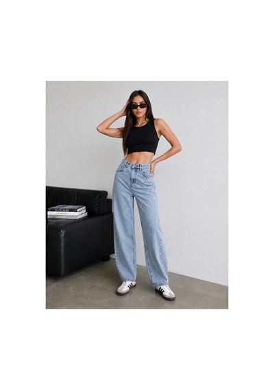 Bluemarlin Buz Kar Tam Kalıp Yan Parçalı Jeans Baggy Denim/kot Pantolon Buzkar