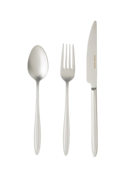 Mudo Home Essen 18 Parça Tatlı Çatal Kaşık Bıçak Seti Mat Gümüş