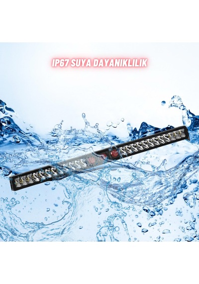 Off-road Premium Tavan Led Bar 105 Cm Beyaz Işık Projektör Kırmızı Göz Gündüz Led Metal Gövde