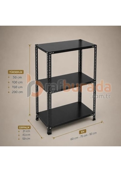 3 Katlı Renkli Dekoratif Çelik Raf - Çiçeklik Rafı, Ofis Rafı 0,70 Mm Çok Renkli