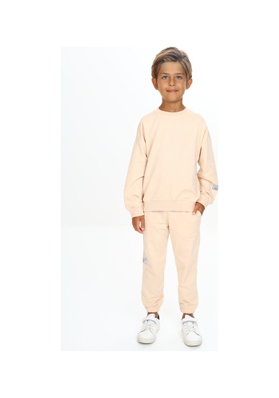 Toontoy Kids Toontoy Erkek Çocuk Armalı Eşofman Takım Bej