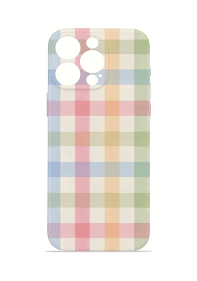 Apple iPhone Uyumlu 16 Pro Max Vorian İnce Kamera Korumalı Mika Kılıf Pastel Gingham Pastel Gingham Mika