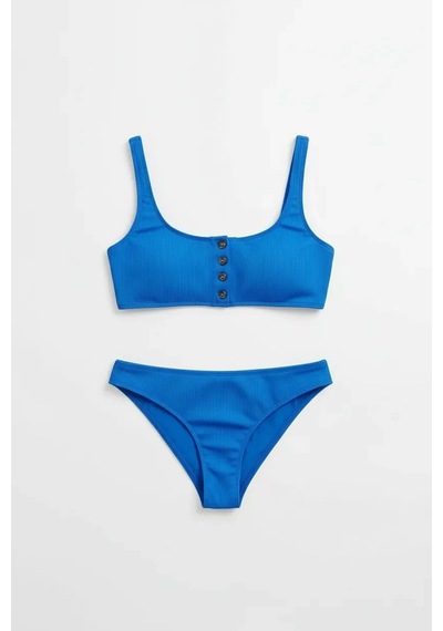 U.S. Polo Assn. Kadın Saks Mavi Bikini Takım