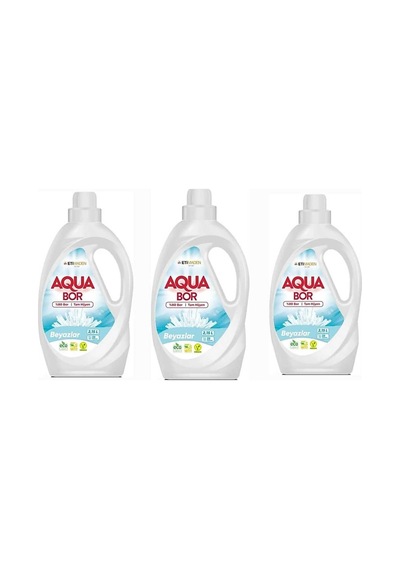 Aquabor Sıvı Çamaşır Deterjanı Beyazlar İçin 3 Adet 99 Yıkama Doğal Mineralli Diğer
