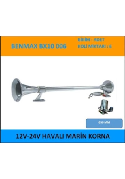 Unıversal Marin Havalı Korna 12v-24v 650mm - Benmax-bx10006
