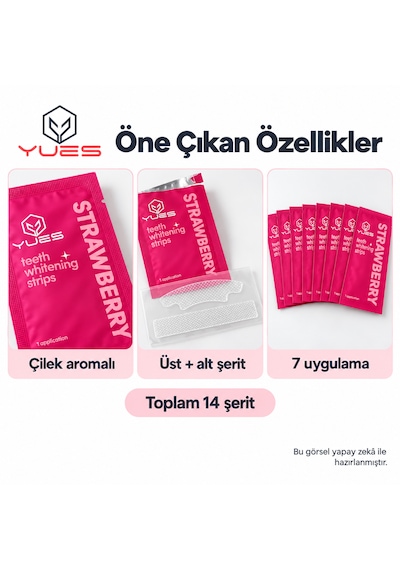 Yues Nt-fs Çilek Aromalı Diş Beyazlatma Bandı 14 Şerit 7 Uygulama