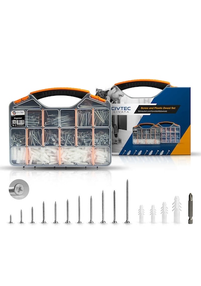 Civtec 1022 Parça 17 Çeşit Vida Ve Dübel Seti -Takım