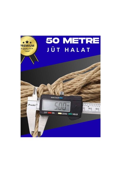 5 Mm 50 Metre Jüt Halat Dekoratif Hasır İp Urgan Süs Evimdeyokyok