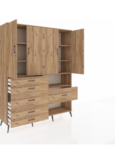 Hyperion Gardrop 7 Raflı 6 Çekmeceli 4 Kapaklı 176x44x221 Çam-çam Çam Hyperion Gardrop 7 Raflı 6 Çekmeceli 4 Kapaklı 176x44x221 Çam-çam Çam
