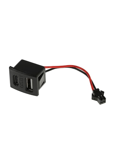 Type-c / Usb A Dişi Soket Kavisli 2 Pin 10cm Kablo Jst Çift Usb 5v 2a Panel Montaj Cep Tel Tablet