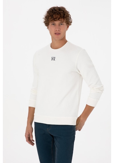 U.S. Polo Assn. Erkek Regular Fit Bisiklet Yaka Krem Sweatshirt 2237151