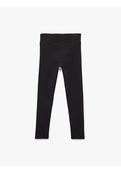 Koton Beli Lastikli Şardonlu Tayt Siyah 6skg40131ak Siyah