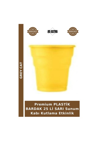 Premium Plastik Bardak 25 Li Sarı Sunum Kabı Kutlama Etkinlik