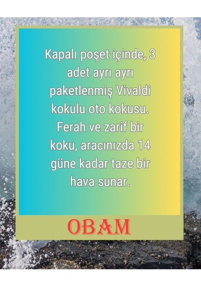 Oto Kokusu 3 Adet Vivaldi Kokulu