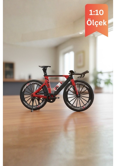 Craftivio Kırmızı Yüksek Kaliteli Metal 1:10 Ölçek Die Cast Model Bisiklet Çok Renkli