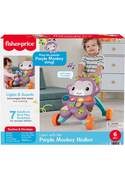 Fisher-Price Benimle Öğren Mor Maymun Yürüteç 3 Adet