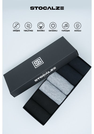 Stocalze Bambu Erkek Uzun Konç Dikişsiz 6'lı Düz Soket Çorap. Nefes Alan Ve Terletmeyen Erkek Bambu Çorap Siyah - Lacivert - Gri Stocalze Bambu Erkek Uzun Konç Dikişsiz 6'lı Düz Soket Çorap. Nefes Alan Ve Terletmeyen Erkek Bambu Çorap Siyah - Lacivert - Gri
