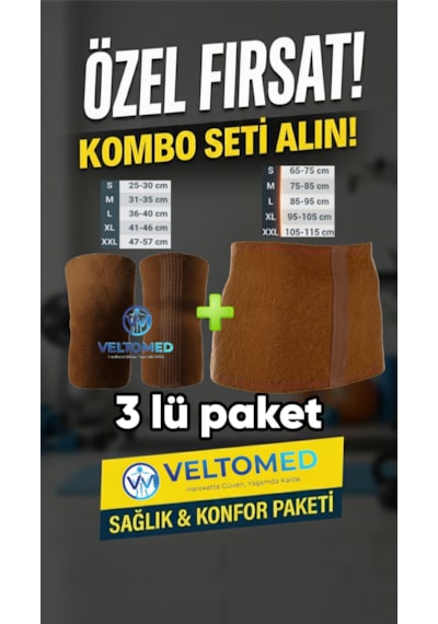 Xl Beden 3 Set Deve Tüyü Yün Korse Ve Yün Dizlik Isıtır Sıcak Tutar Bel ları, Fıtık Ve Soğuktan Korunma Için Unisex XL