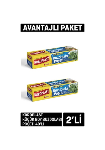 Koroplast Küçük Boy Buzdolabı Poşeti 2 Adet X 40'lı - 8 Adet Tarı