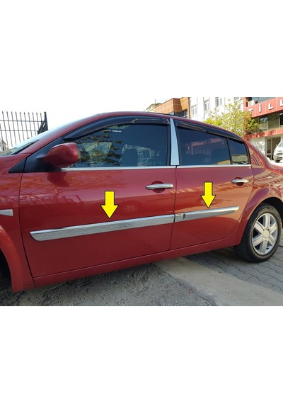 Renault Megane 2 Uyumlu 2002-2010 Krom Yan Kapı Çıtası 4 Parça Paslanmaz  Çelik