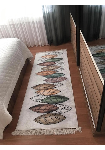 Yolluk Halı Kaymaz Tabanlı Yıkanabilir Yolluk 63 Çok Renkli