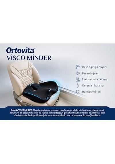 Yeni Nesil Visco Ortopedik Ergonomik Siyatik Ağrı Giderici, Minderi Koltuk Yükseltici Ortopedik Araba Minderi 1