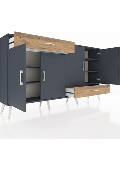 Arges Konsol 5 Raflı 2 Çekmeceli 4 Kapaklı 176x30x99 Antrasit-ant Antrasit-antrasit/çam Arges Konsol 5 Raflı 2 Çekmeceli 4 Kapaklı 176x30x99 Antrasit-ant Antrasit-antrasit/çam