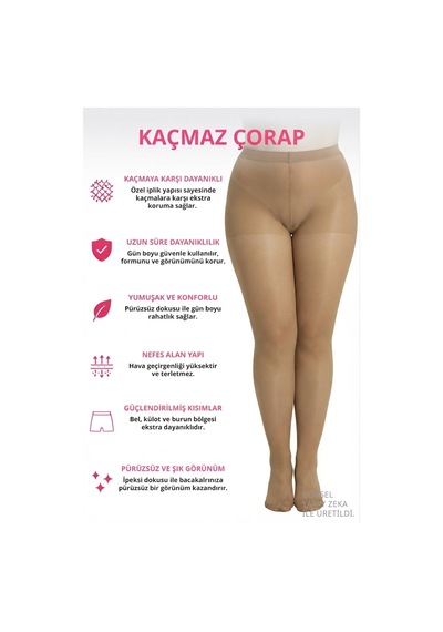 Cottonhıll Ten Kaçmaz Büyük Beden Külotlu Çorap