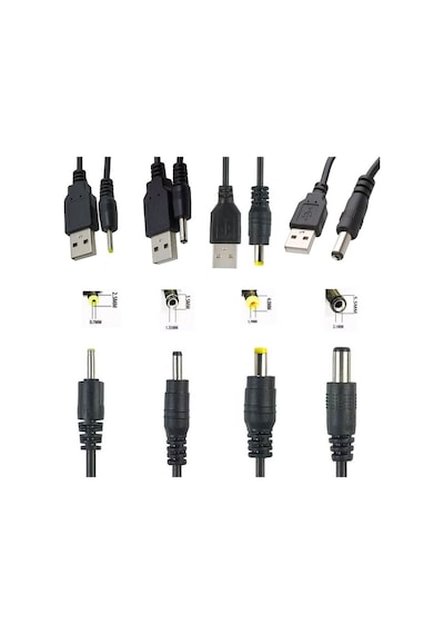 Usb Güç Kablosu Kablosu Dc 5v Dc2.0/2.5/4.0/5.5mm 4'lü Set